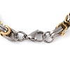 PVD Vacuum Plating 304 Stainless Steel Column Link & Byzantine Chain Bracelet for Men Women BJEW-Z023-09P-1-3