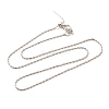 1mm Rack Plating Brass Column Link Chain Adjustable Slider Necklaces for Women Men MAK-L044-53P-1