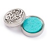 304 Stainless Steel Magnetic Diffuser Locket Aromatherapy Essential Oil Buckle AJEW-M027-12P-3