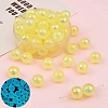 5Pcs Round Luminous Transparent Acrylic Beads PW-WG06E6C-03-1