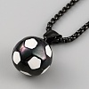 304 Stainless Steel Football Pendant Necklace with Box Chains for Women X1-NJEW-SZC0003-01EB-3