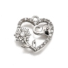 Brass Micro Pave Clear Cubic Zirconia Pendants LS-KK-G530-01C-P-1