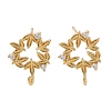 Brass Micro Pave Cubic Zirconia Studs Earring Findings KK-K364-07G-1