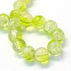 Baking Painted Transparent Crackle Glass Round Bead Strands DGLA-Q018-8mm-25-2