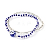 Evil Eye Resin Beads Bracelets Set for Women Girl BJEW-JB06747-01-1