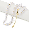 Ion Plating(IP) 304 Stainless Steel & Plastic Imitation Pearl Beaded Necklaces for Women NJEW-K276-20G-1