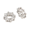 Brass Pave Clear Cubic Zirconia European Beads CU-CBA6A75-21P-2