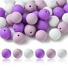 30Pcs 3 Colors Silicone Beads Round Rubber Bead 15MM Loose Spacer Beads for DIY Supplies Jewelry Keychain Making SIL-FS0001-01A-1