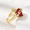 Brass Micro Pave Cubic Zirconia Open Cuff Rings RJEW-P178-02A-G-3