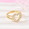 Brass Micro Pave Cubic Zirconia Cuff Rings RJEW-Q030-01A-G-1