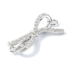 Rack Plating Brass Pave Clear Cubic Zirconia Bowknot Links KK-M282-30P-2