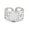 304 Stainless Steel Cuff Ring Components SA-CBA82C8-01B-P-2