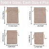 Beebeecraft 16Pcs 4 Styles Polyester Imitation Burlap Packing Pouches Drawstring Bags ABAG-BBC0001-01B-2