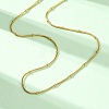 1.2MM 304 Stainless Steel Rondelle Bead Round Snake Chain Necklaces NJEW-K291-03G-3