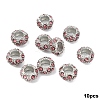 10Pcs Alloy Rhinestone European Beads CPDL-YW0001-02H-1