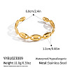 304 Stainless Steel Coffee Bean Open Cuff Bangles for Women GC3572-6