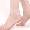 European and American Fashion Brass Leaf Charm Anklets For Ladies Summer Holiday AJEW-BB14802-S-7