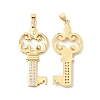 Rack Plating Brass Micro Pave Cubic Zirconia Pendants KK-F852-08G-1