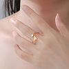 304 Stainless Steel Rhinestone Cuff Open Rings WG3F277-02-2