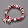 Plastic Imitation Pearl Stretch Bracelets and Necklace Jewelry Sets SJEW-JS01053-03-6