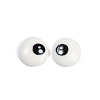 White and Black Flat Round Cartoon Resin Cabochons LS-CRES-Q009-01G-1