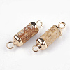 Electroplate Natural Picture Jasper Links connectors G-S344-01F-2