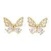 Brass Micro Pave Clear Cubic Zirconia Beads KK-D109-05B-G-1