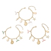 3Pcs 3 Colors Stainless Steel & Alloy Enamel Charm Bracelets BJEW-JB12215-2