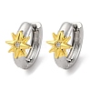 Brass Micro Pave Clear Cubic Zirconia Hoop Earrings EJEW-H158-19A-GP-4