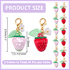 32Pcs Transparent Acrylic Strawberry Pendant Decorations HJEW-HY0001-24-2