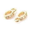 Brass Micro Pave Clear Cubic Zirconia Charms ZIRC-P094-11G-RS-3