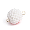 Halloween Glass Peal & Glass Seed Beaded Round Eye Links Connector Charms PALLOY-MZ00948-05-4
