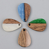 Opaque Resin & Walnut Wood Pendants RESI-S389-027A-C-1