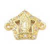 Rack Plating Brass Micro Pave Clear Cubic Zirconia Star with Virgin Mary Connector Charms KK-L224-096G-1