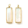 Natural White Shell & Epoxy Resin Pendants KK-E794-02G-08-1