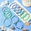 12Pcs Adjustable Synthetic Turquoise Tortoise Anklets AJEW-AN00615-2