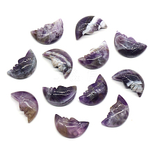 Carveing Face Crescent Moon Natural Amethyst Display Decorations MATO-PW0001-015K