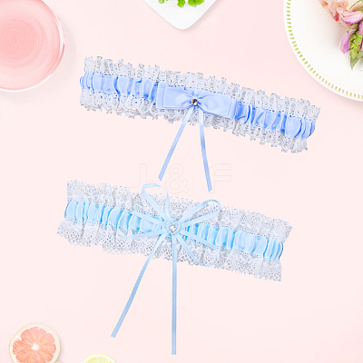 2Pcs 2 Styles Polyester Garter Leg Ring AJEW-CY0001-91-1