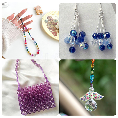 4 Strands Transparent Glass Beads EGLA-TA0001-80A-1