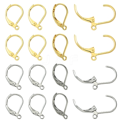 40Pcs 2 Colors 304 Stainless Steel Leverback Earring Findings STAS-FS0001-69-1