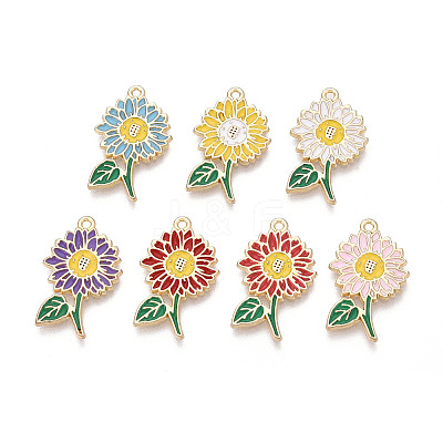 Alloy Enamel Pendants ENAM-T024-32M-G-1