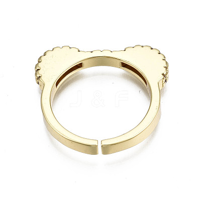 Brass Micro Pave Clear Cubic Zirconia Cuff Rings RJEW-Q161-008-NF-1