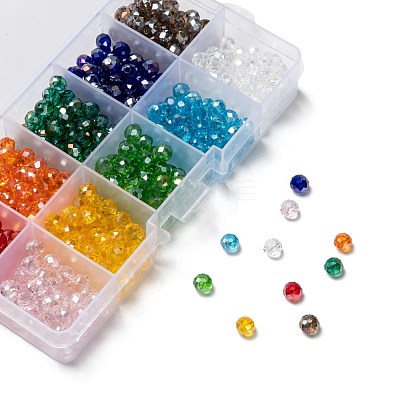 10 Colors Electroplate Glass Beads EGLA-X0006-01B-6mm-1