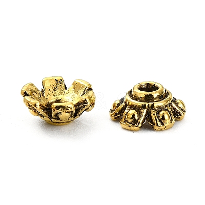 Tibetan Style Bead Caps X-TIBEB-E016-AG-1