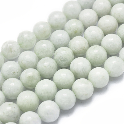 Natural Myanmar Jade/Burmese Jade Beads Strands G-D0001-09-10mm-1