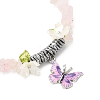 Printed Alloy Butterfly Charm Bracelets BJEW-JB12404-02-1