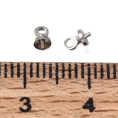 Brass Cup Pearl Peg Bails Pin Pendants KK-D110-04P-1