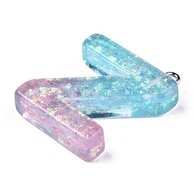Transparent Epoxy Resin Pendants CRES-S364-002Z-1