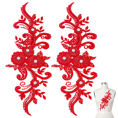 Flower Embroidery Sew on Flower Appliques PATC-WH0014-72-1