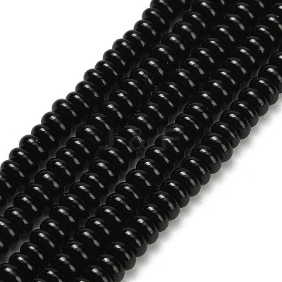 Natural Black Onyx Beads Strands G-L635-A01-4x2mm-01-1